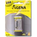 Baterija Agena 9V punjiva 250mAh 